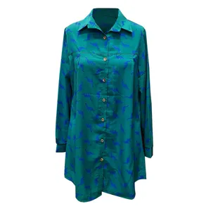 تونیک زنانه مدل حریر دکمه دار کد 3