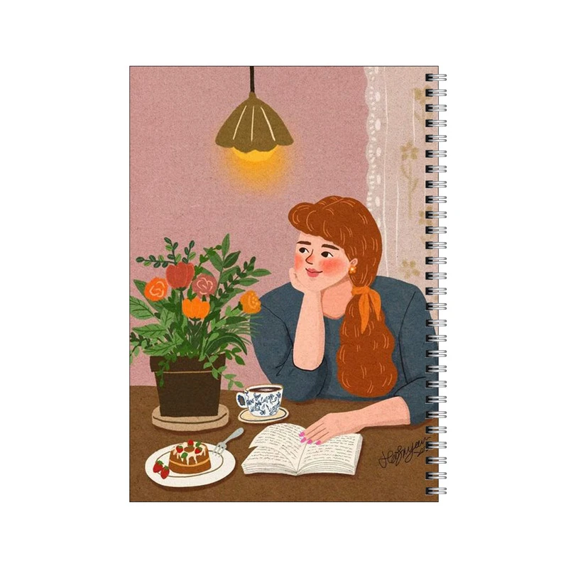 دفتر مشق 80 برگ بامبیلیپ طرح دختر و اتاق دنج کد 9278437