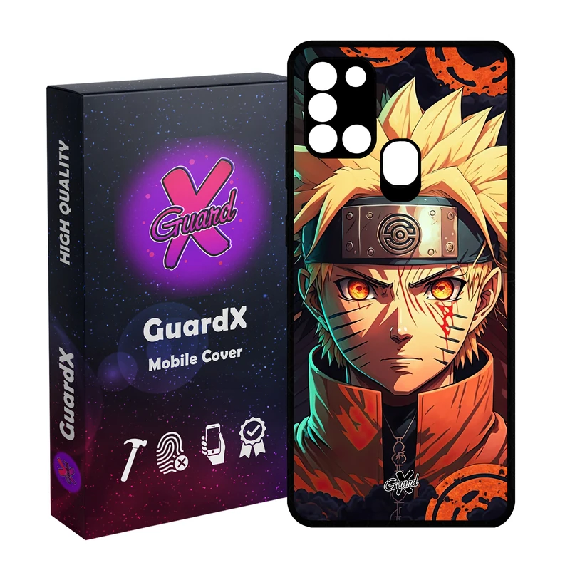 کاور گارد ایکس طرح ناروتو انیمه مدل Glass10623 مناسب برای گوشی موبایل سامسونگ Galaxy A21s