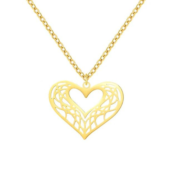 گردنبند طلا 18 عیار زنانه آرا مدل قلب حصیری