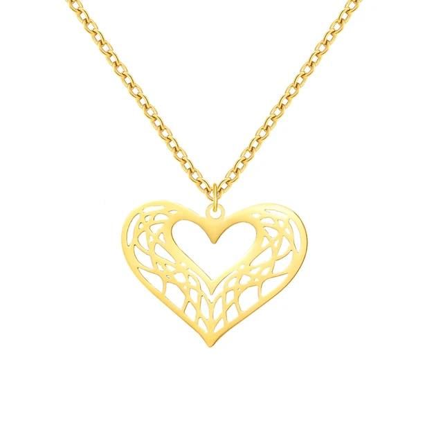 گردنبند طلا 18 عیار زنانه آرا مدل قلب حصیری - - 1