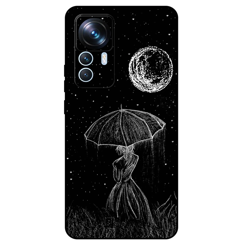 کاور مگافون طرح دختر و ماه مدل 1369 مناسب برای گوشی موبایل شیائومی 12T Pro  