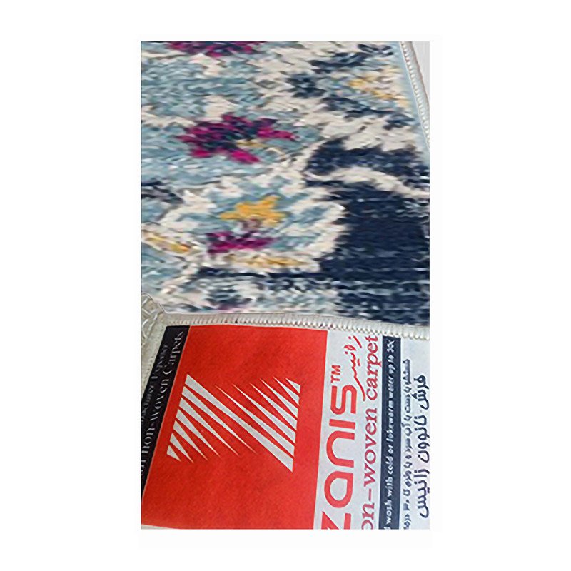 فرش ماشینی زانیس مدل وینتیج طرح تبریز زمینه سرمه ای