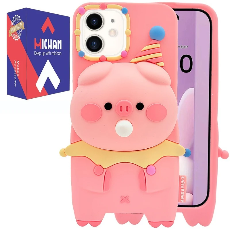 کاور میچان طرح خوک آدامسی مناسب برای گوشی موبایل اپل IPHONE 12