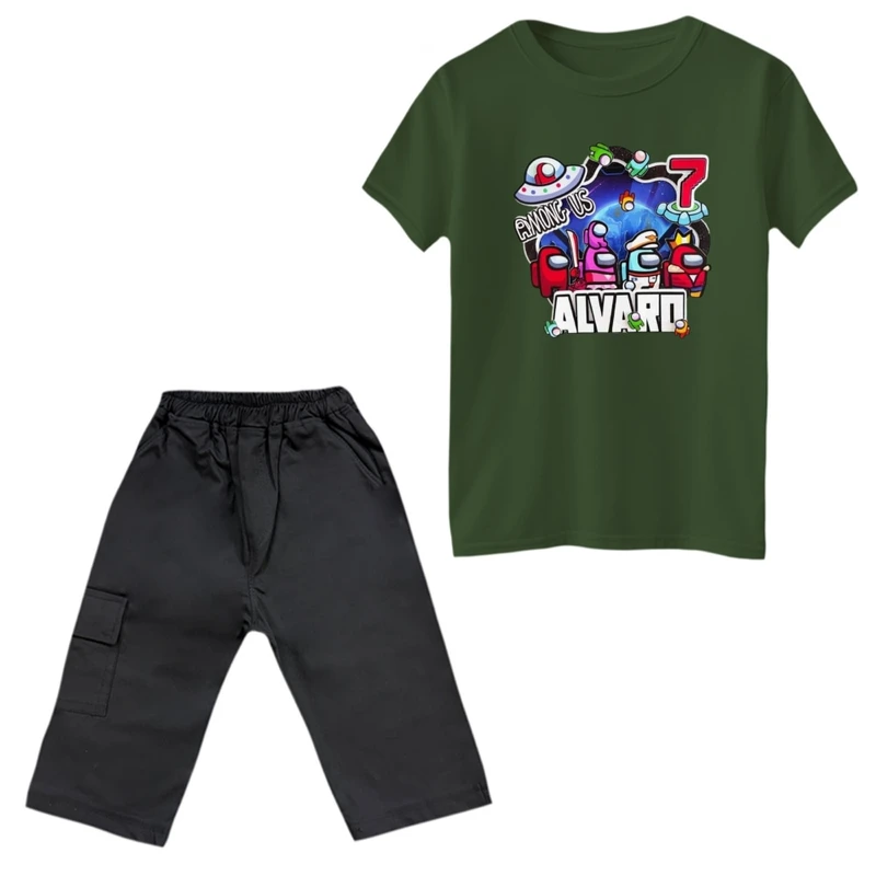 ست تی‌شرت و شلوارک پسرانه مدل امانگ آس کد 4