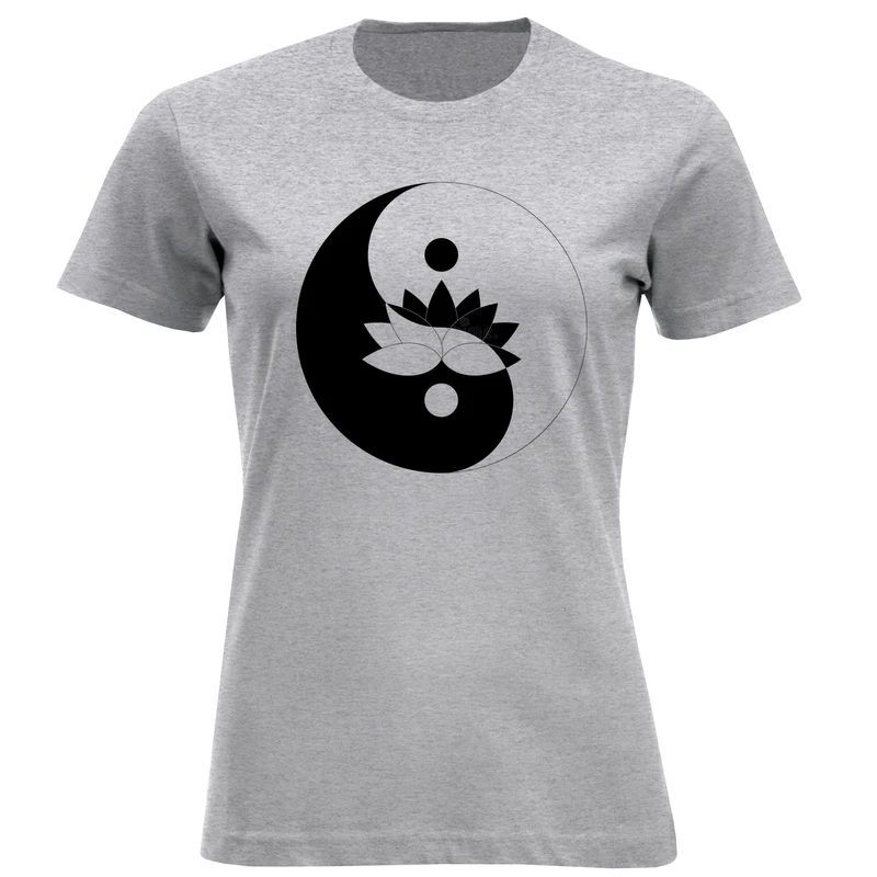 تی شرت آستین کوتاه زنانه مدل یین یانگ N23