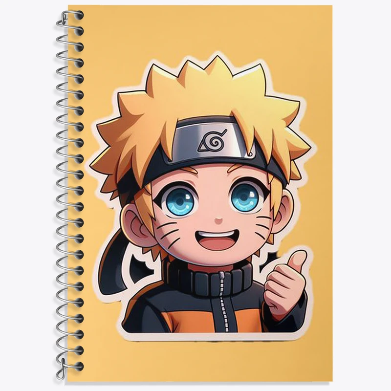 دفتر زبان 50 برگ خندالو مدل سه خط طرح انیمه ناروتو (Naruto) کد N1877