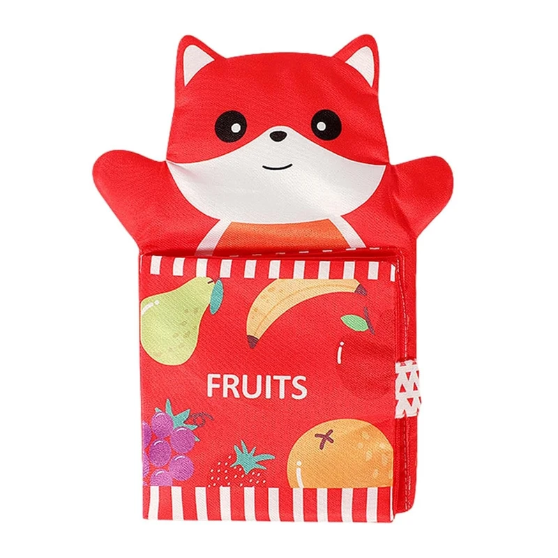 بازی آموزشی حیوانات مدل کتاب پارچه ای و دست پوش طرح روباه