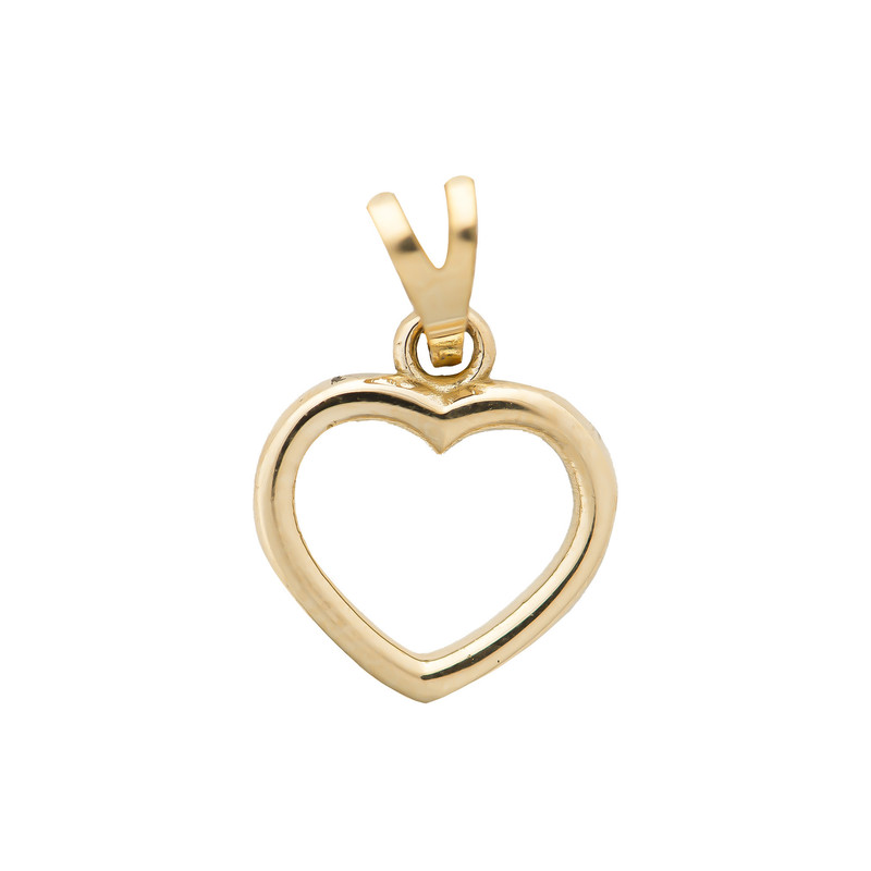 آویز گردنبند طلا 18 عیار زنانه فرشته مدل قلب توخالی ساده WANR-00007