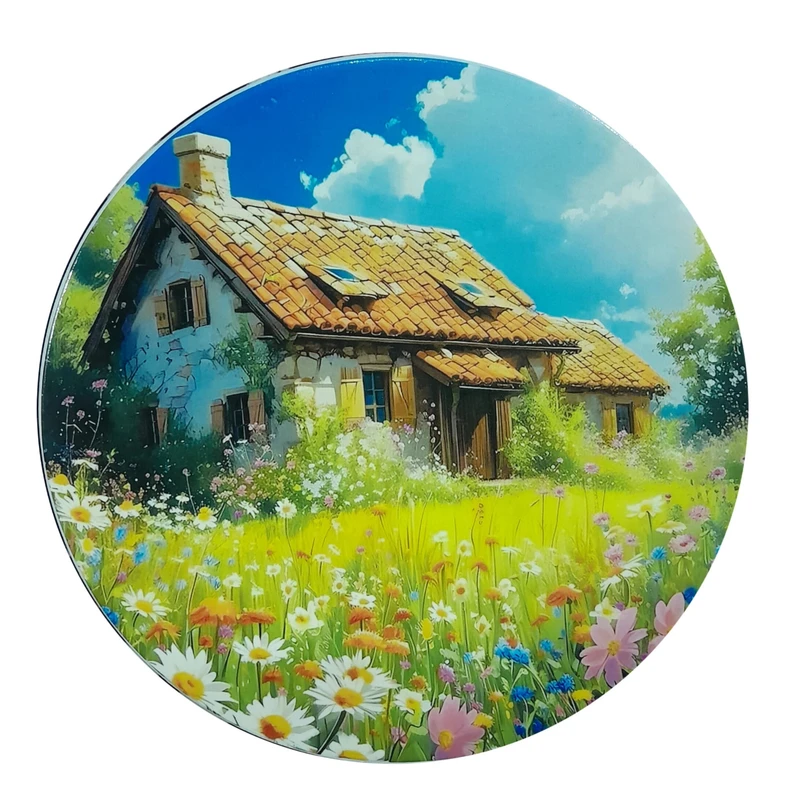 بشقاب دیوارکوب سفالی طرح منظره کد ۲۰۳۳