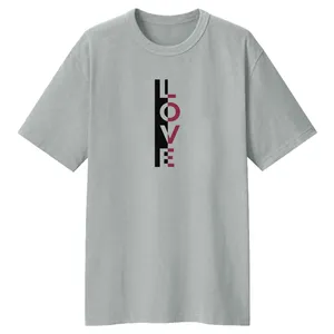 تی شرت لانگ آستین کوتاه زنانه مدل LOVE کد L22 رنگ طوسی