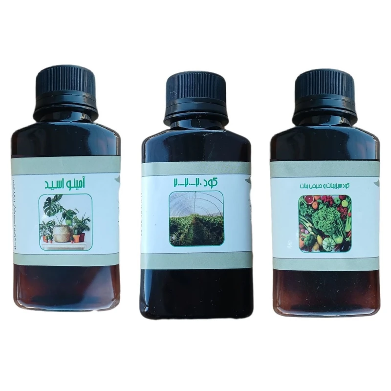 کود مایع امینو اسید و کود سبزیجات و صیفی جات و کود سه بیست مدل life drop حجم 110 میلی لیتر بسته 3 عددی