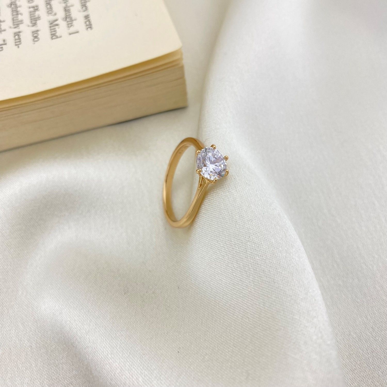 انگشتر زنانه ژوپینگ مدل تک نگین سولیتر کد R4391 -  - 3