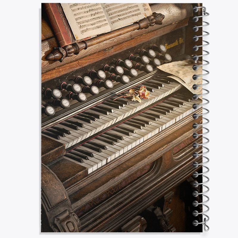 دفتر ژورنال نویسی 50 برگ خندالو مدل نقطه ای طرح پیانو کد F684