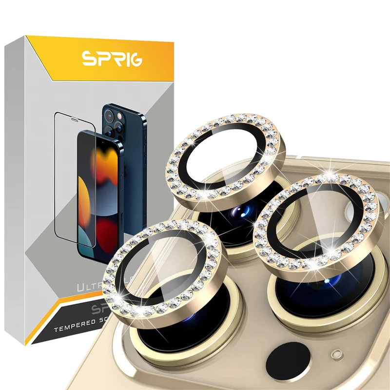 محافظ لنز دوربین اسپریگ مدل Ring metal Diamond مناسب برای گوشی موبایل اپل Iphone 14 Pro / 14 Pro max