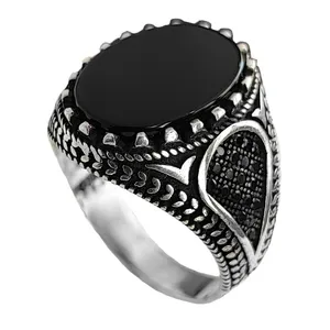 انگشتر نقره مردانه مدل عقیق اسپرت MS4050