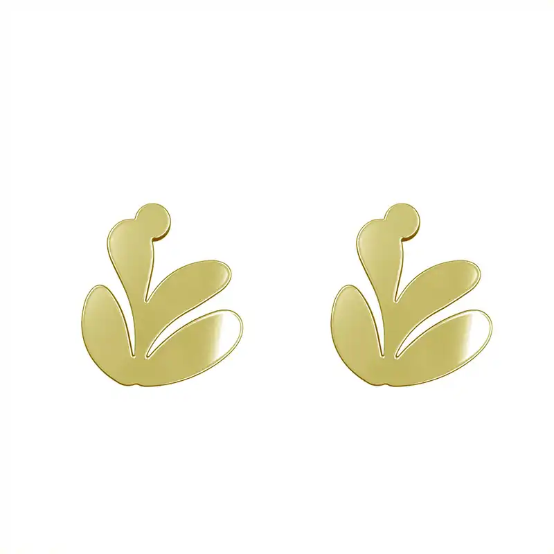 گوشواره طلا 18 عیار زنانه مدوپد مدل هندسی کد GA1-15061