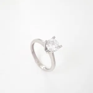 انگشتر نقره زنانه مدل سولیتر 