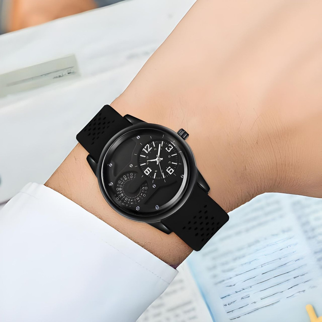 ساعت مچی عقربه‌ای مردانه مدل تک موتور چرمی 02