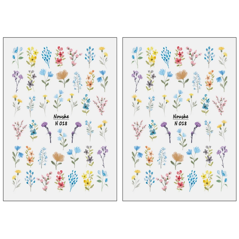 برچسب لنز ناخن مدل گل کد N018 مجموعه 2 عددی