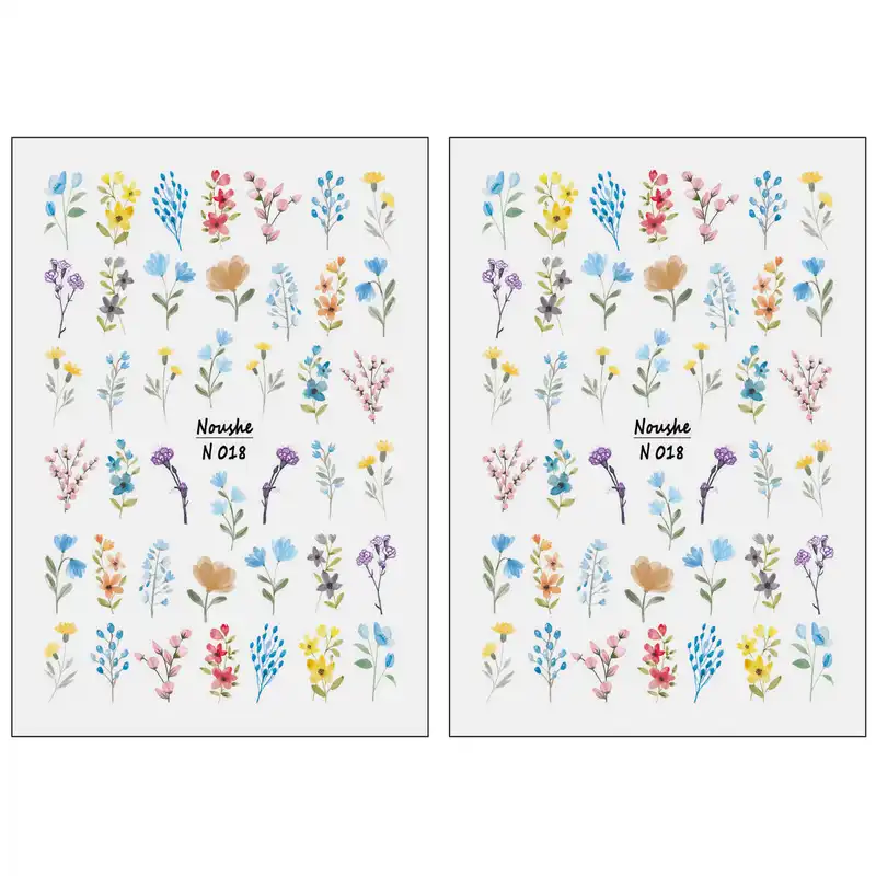 برچسب لنز ناخن مدل گل کد N018 مجموعه 2 عددی