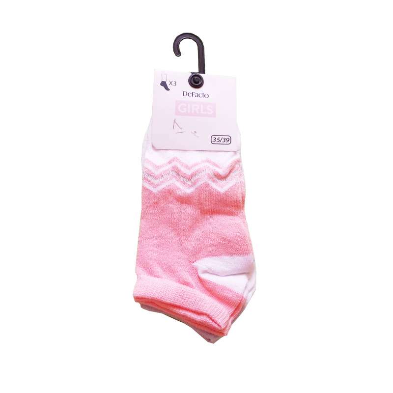 جوراب ساق کوتاه دخترانه دفکتو کد 8 مجموعه 3 عددی