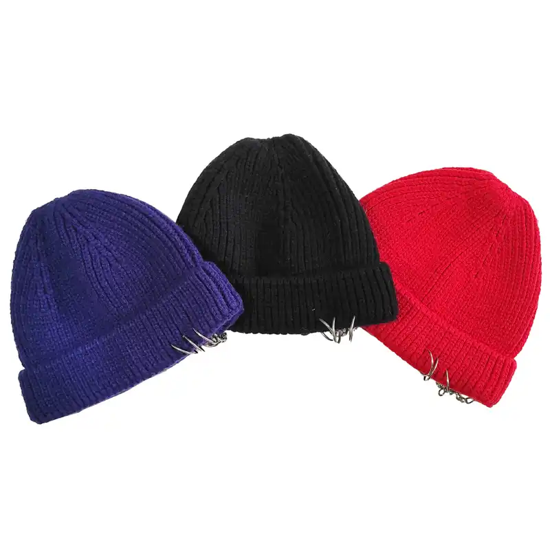 کلاه لئونی بافتنی مدل سام طرح حلقه دار زنجیری