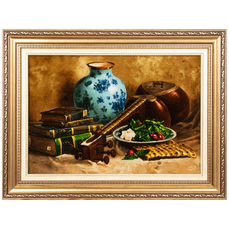 تابلو فرش دستباف سی پرشیا طرح میز عصرانه کد 904164