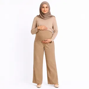 شلوار لینن بارداری نیم بگ مدل 1007