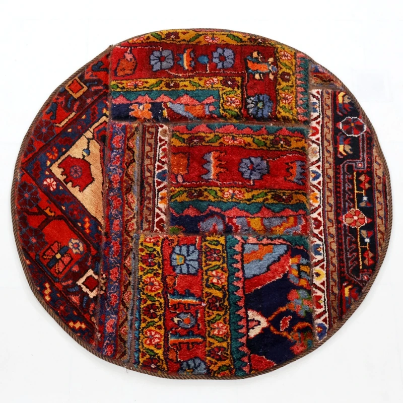 کلاژ فرش دستباف 1 متری کارپینوس مدل اصیل طرح گرد