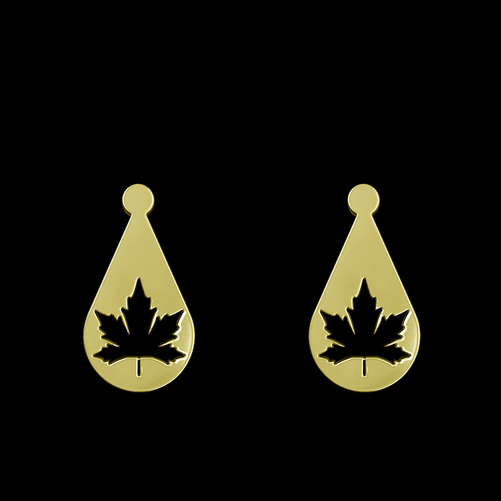 گوشواره طلا 18 عیار زنانه مدوپد مدل برگ کد GA1-11283