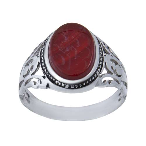 انگشتر نقره مردانه بازرگانی میلادی مدل سنگ عقیق اصل کد AM_082