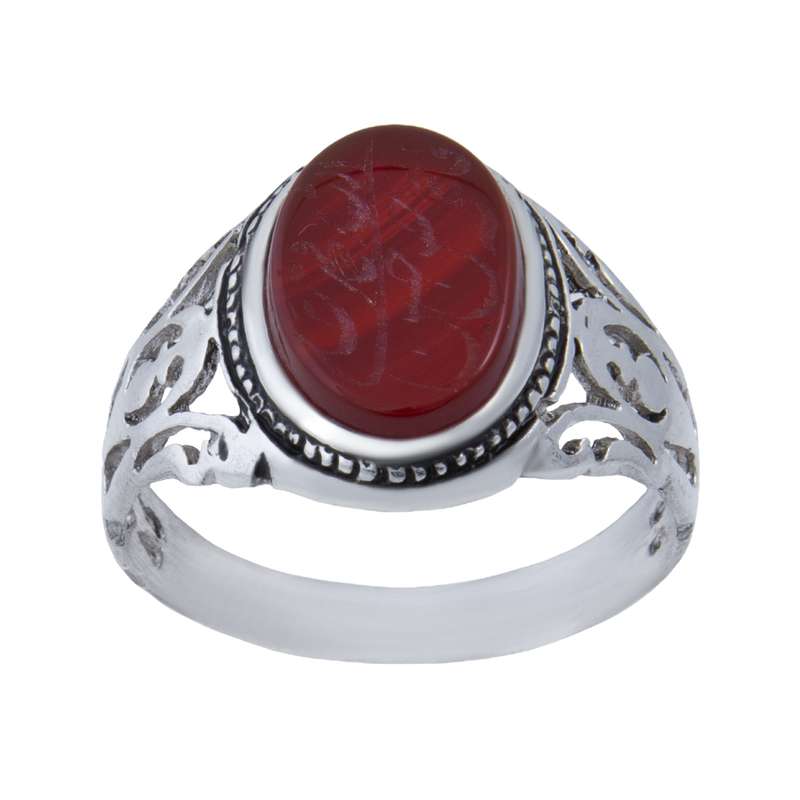 انگشتر نقره مردانه بازرگانی میلادی مدل سنگ عقیق اصل کد AM_082