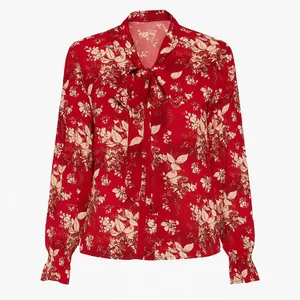 بلوز آستین بلند یقه کراواتی زنانه مدل ماری کد ۲۰