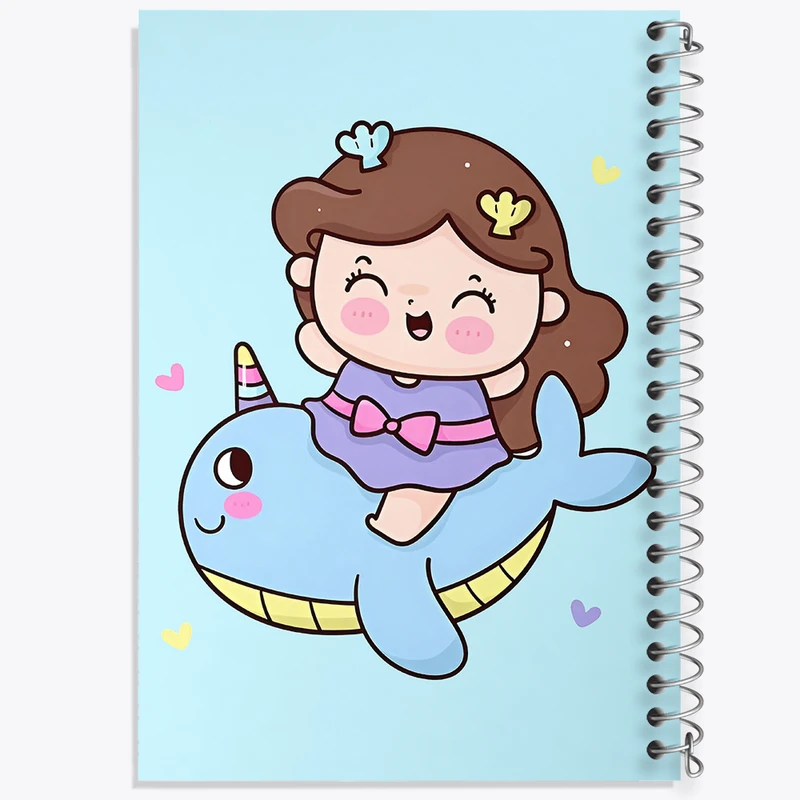 دفتر شطرنجی 50 برگ خندالو طرح دخترانه کیوت کد N4155