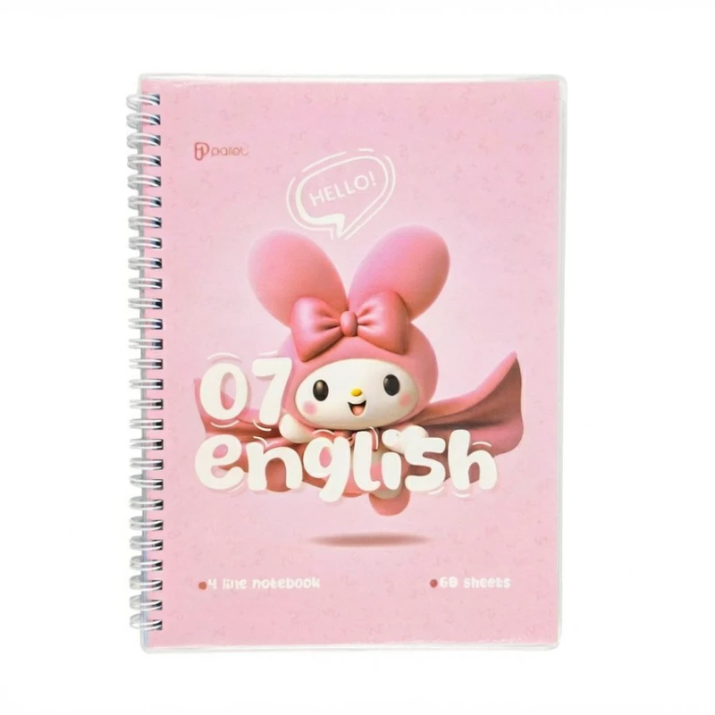 دفتر زبان ۶۰ برگ پالت طرح سیمی گلاسه ۴ خط