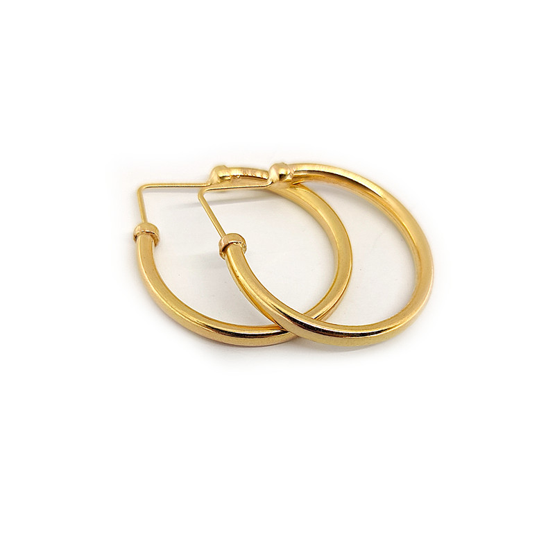 گوشواره حلقه ای طلا 18 عیار زنانه طلا و جواهرسازی افرا مدل ۲۳۳ - 3
