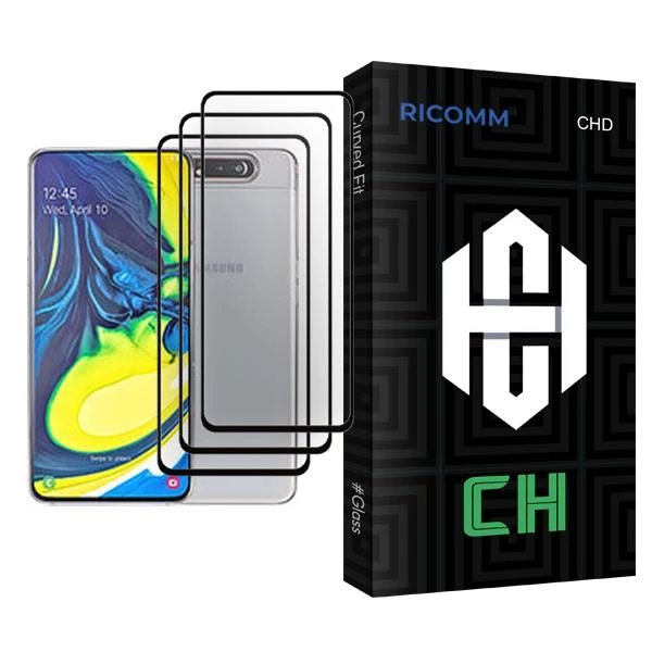 محافظ صفحه نمایش ریکام مدل CH Glass MIX003 مناسب برای گوشی موبایل سامسونگ Galaxy A80 بسته سه عددی