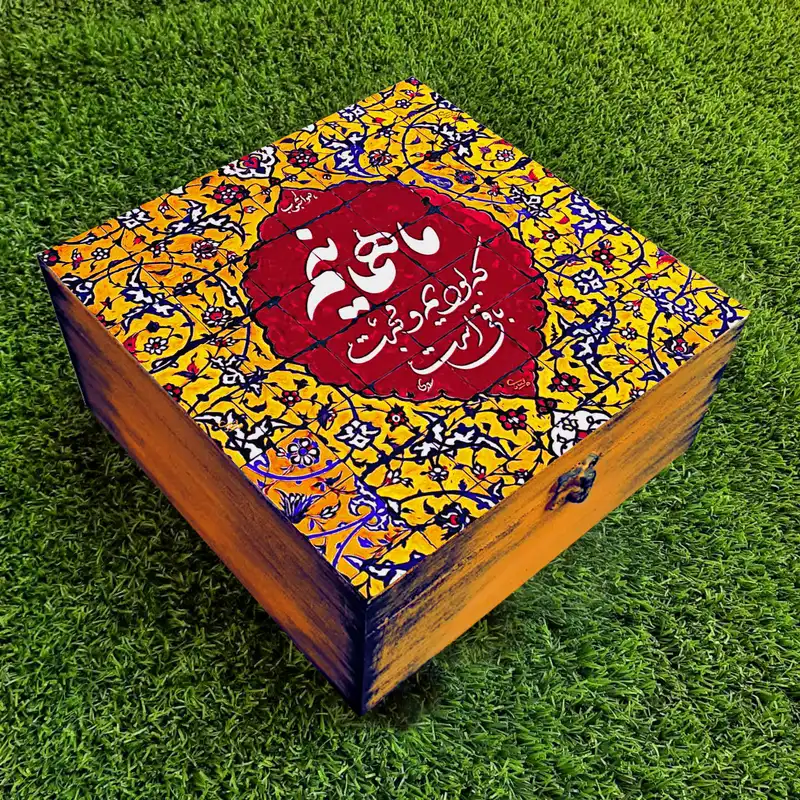 جعبه هدیه مدل سنتی طرح کاشی کد WB126