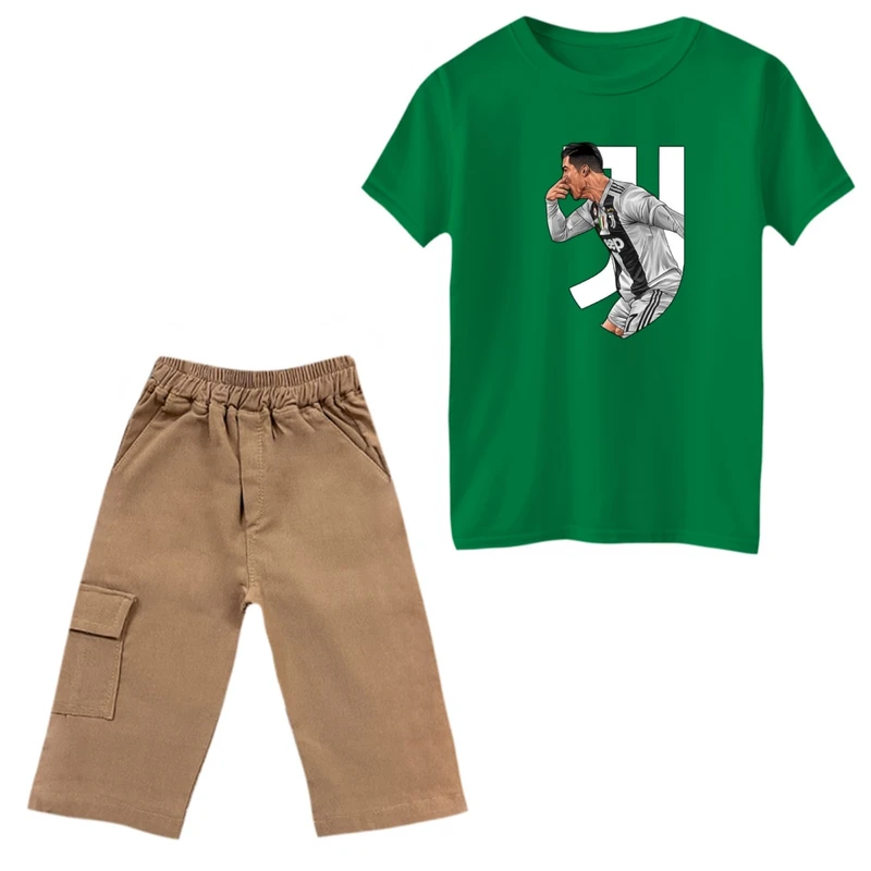 ست تی‌شرت و شلوارک پسرانه مدل رونالدو کد 14