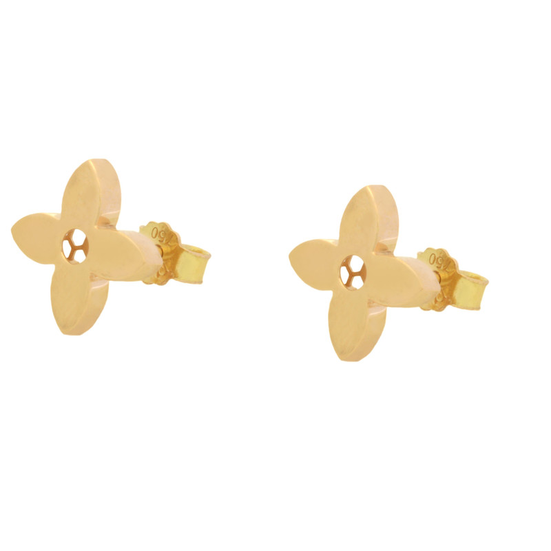 گوشواره میخی طلا 18 عیار زنانه طلای مستجابی مدل گل نیکا T1263 کد 4125 - 2