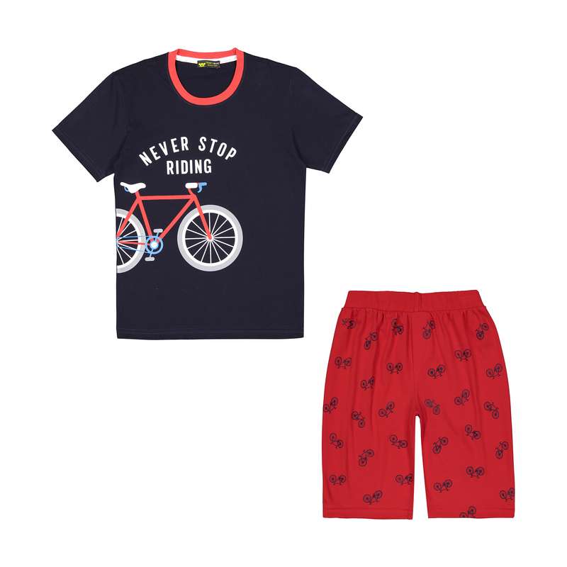 ست تی شرت آستین کوتاه و شلوارک پسرانه خرس کوچولو مدل 2011305-72