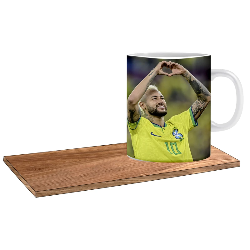 ماگ ال ایکس پی طرح فوتبالی نیمار کد 291 به همراه زیر لیوانی