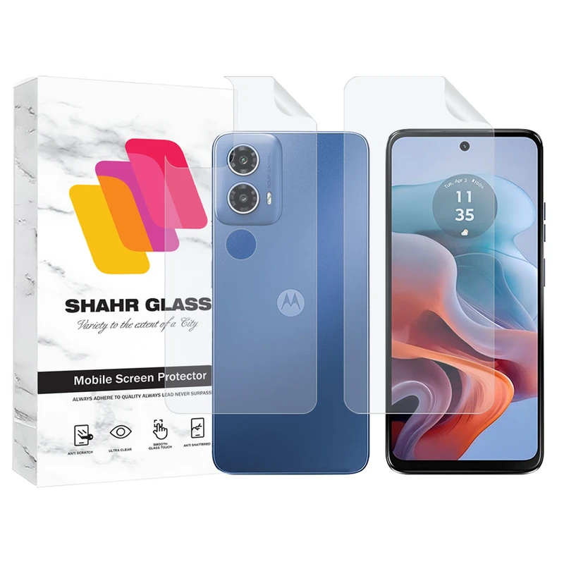 محافظ صفحه نمایش شهر گلس مدل MTNANFBSH مناسب برای گوشی موبایل موتورولا Moto G34 به همراه محافظ پشت گوشی