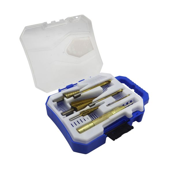 مته کاجی و مته برش و سنبه بریکس مدل YP-07 مجموعه 7 عددی