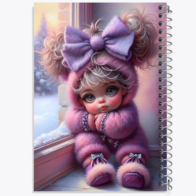 دفتر مشق 100 برگ خندالو طرح دخترانه کیوت کد F8472