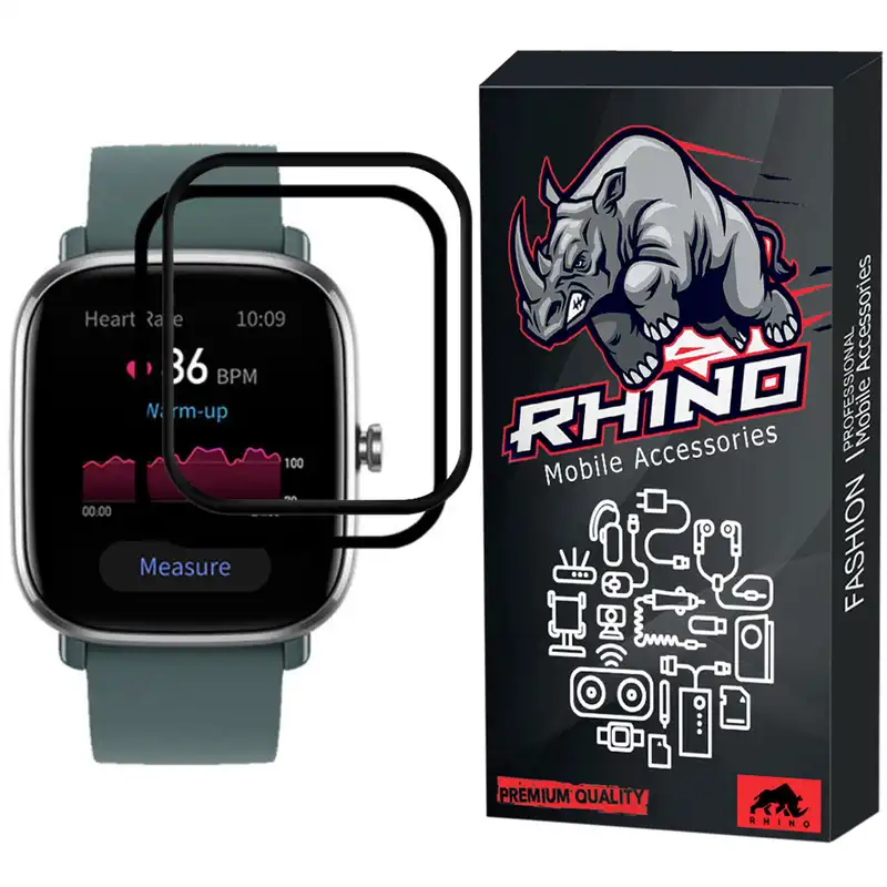 محافظ صفحه نمایش راینو مدل R-PMMA مناسب برای ساعت هوشمند امیزفیت GTS 2 Mini بسته 2 عددی