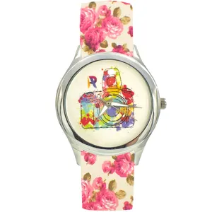 ساعت مچی عقربه ای زنانه مدل بند پارچه ای کد 4209