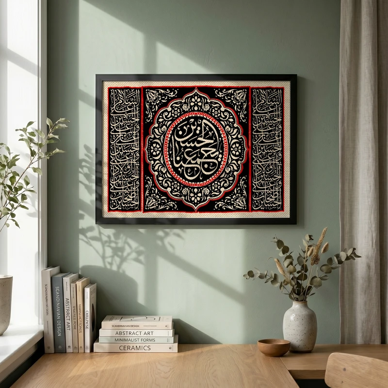 تابلو طرح الحسین یجمعنا مدل G13853 فریم مشکی