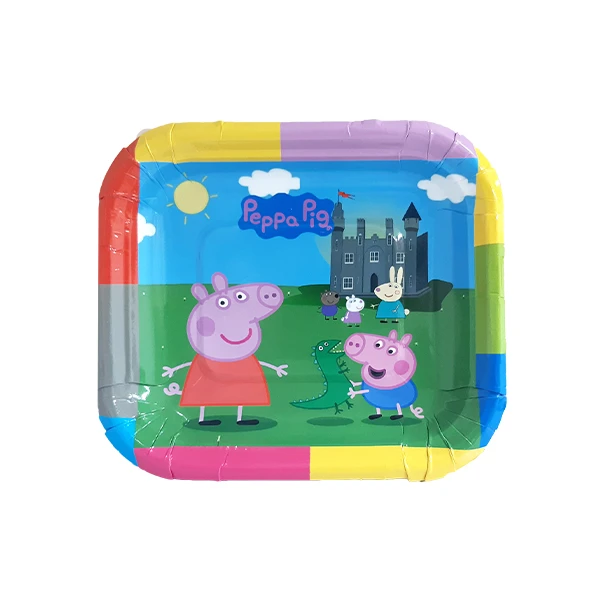 پیش دستی یکبار مصرف مدل پپا پیگ کد PeppaPlate2 مجموعه 10 عددی